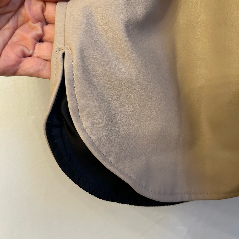 NWT BEAUTIFUL NVLT VEGAN Leather JACKET (latte) - Picture 7 of 9